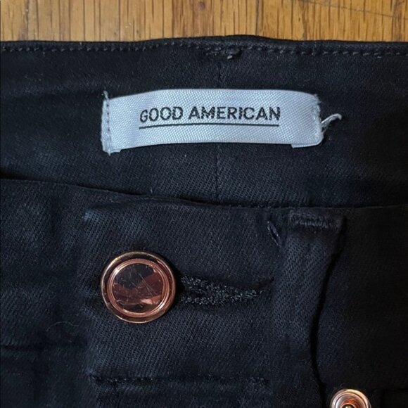 Good American Good Waist Crop Women's Black Jeans Size 27 - Picture 2 of 10